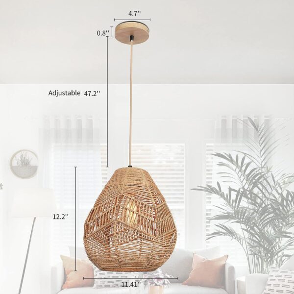 Rope ratten pendant lamp - Image 8