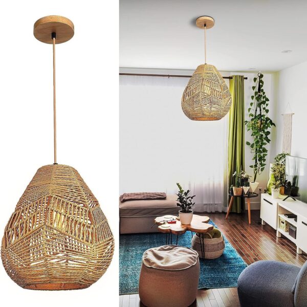 Rope ratten pendant lamp - Image 7