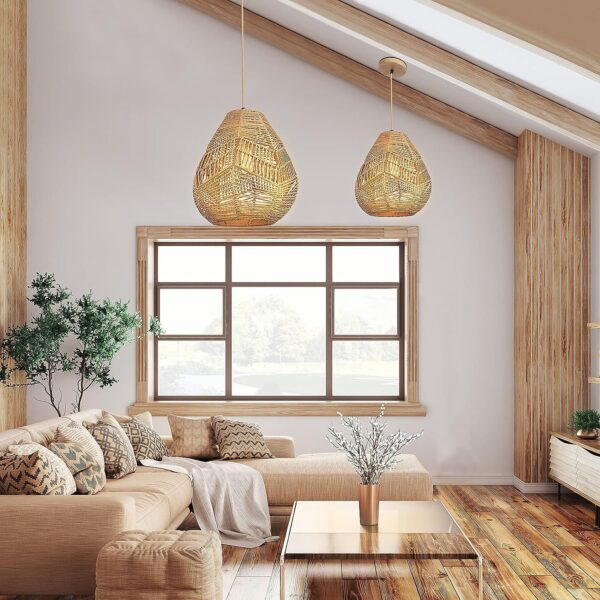 Rope ratten pendant lamp - Image 4