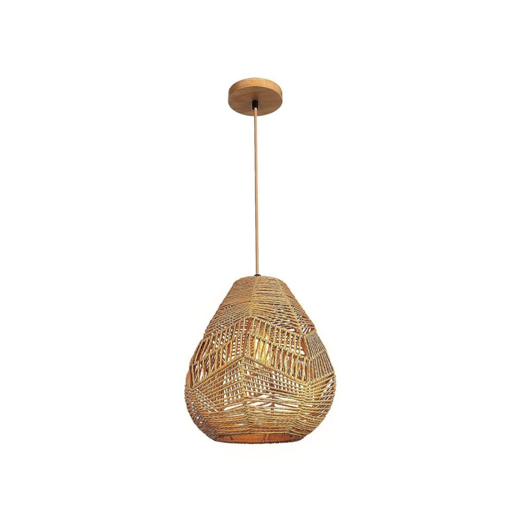 Rope ratten pendant lamp